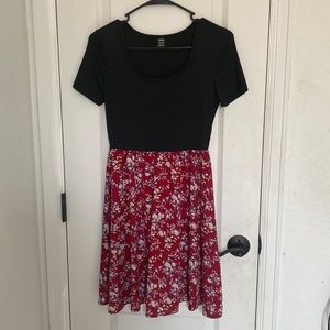 Black dress with flowery bottom